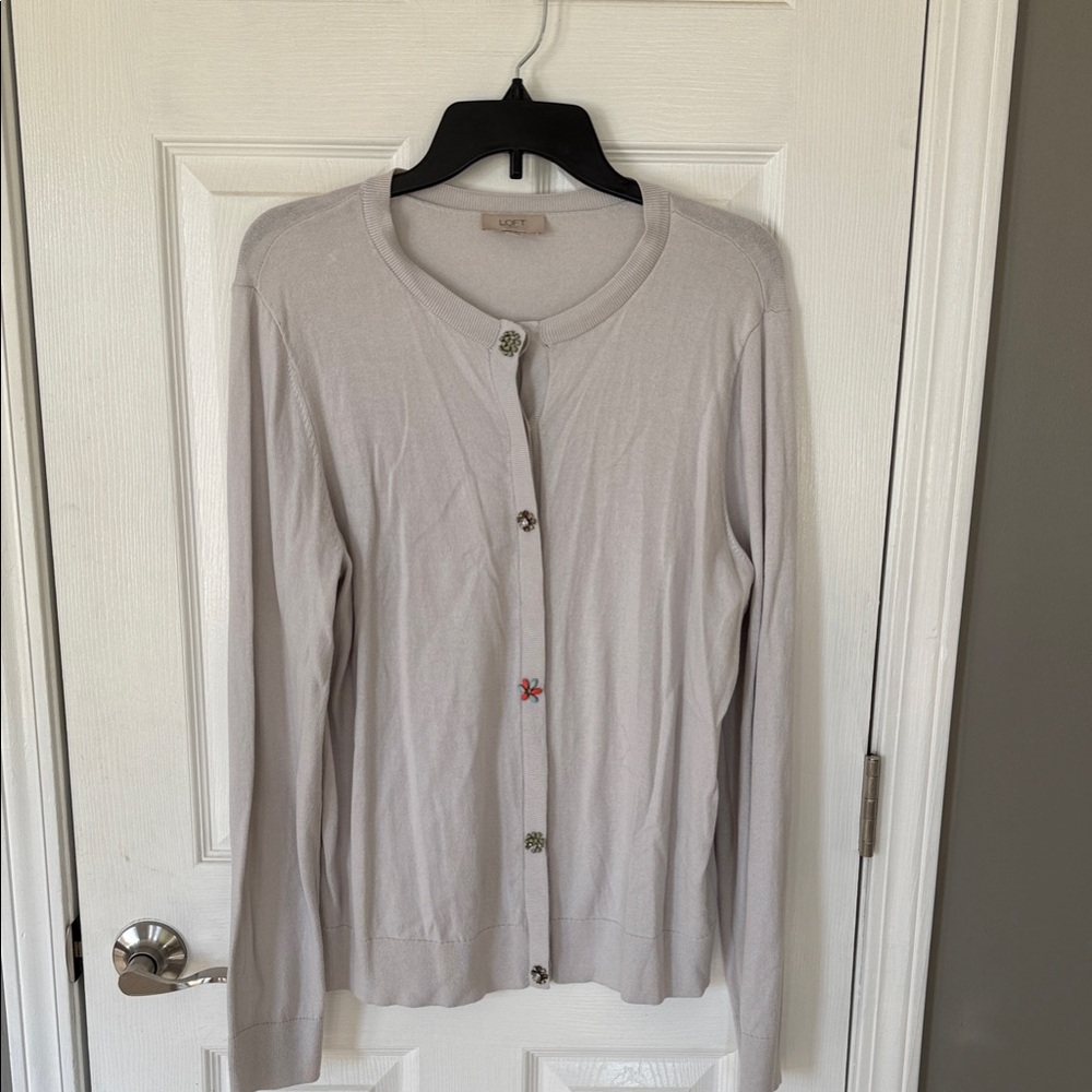LOFT Soft Cream Knit Sweater